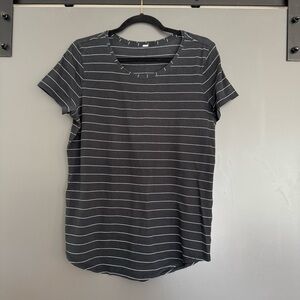 Lululemon Love Crew Black Striped tee, size 10